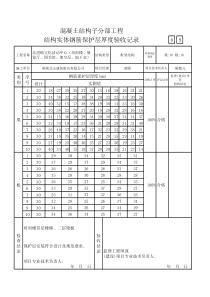 G结构实体钢筋保护层厚度验收记录