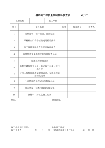 钢结构工程质量控制资料核查表