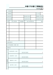 分部（子分部）工程验收记录