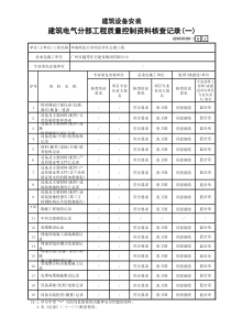 3 建筑电气分部工程质量控制资料核查记录(一) GD3030303-1