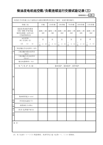 16 柴油发电机组空载负载连续运行交接试验记录(三) GD3030311-3