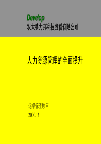 远卓人力资源管理咨询模式