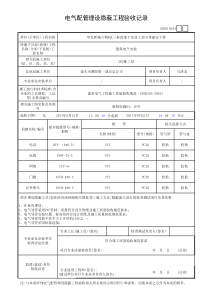 电气配管埋设隐蔽工程验收记录（弱电）（三层）