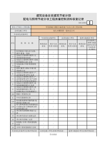 建筑节能分部配电与照明节能分项工程质量控制资料核查记录