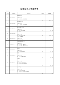 分部分项工程量清单