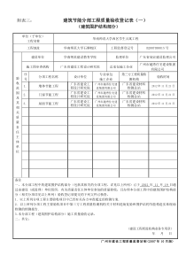 建筑节能分部工程质量验收登记表（