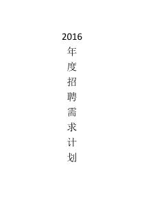 2016年度某企业招聘需求计划-文档