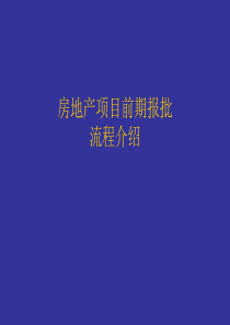 房地产项目前期报批流程介绍