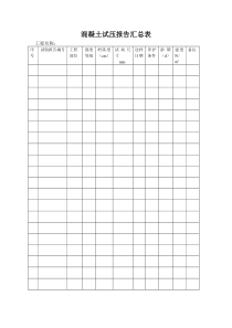 砼试压报告汇总表