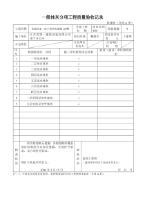 一般抹灰分项工程质量验收记录（建筑装饰装修）