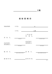 招标控制价模板