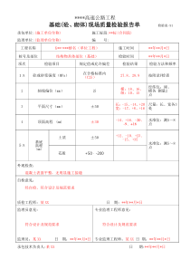 91基础(砼、砌体)现场质量检验报告单