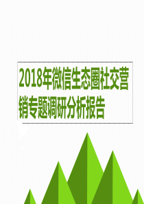 2018年微信生态圈社交营销专题调研分析报告