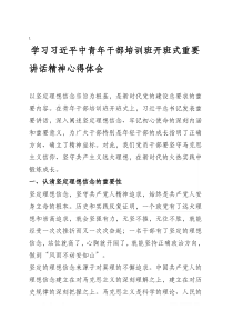 习近平在中央党校(国家行政学院)中青年干部培训班开班式上发表重要讲话学习心得