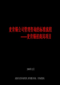 麦肯锡公司管理咨询的标准流程麦肯锡招商局项目