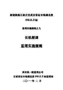 长轨精调监理实施细则