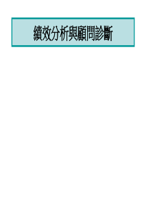 绩效分析与顾问诊断