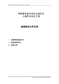 伊犁察布查尔县坎乡麻扎村人畜饮水安全工程监理投标文件