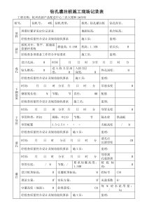 钻孔灌注桩施工现场记录表