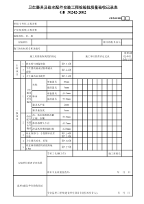 1、卫生器具及给水配件安装工程检验批质量验收记录表