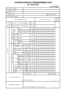 2、卫生器具排水管道安装工程检验批质量验收记录表