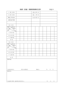 DQ2.9 线路绝缘电阻测试记录