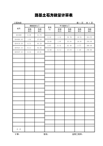 路基土石方工程数量计算表