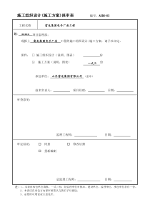 施工组织设计(施工方案)报审表