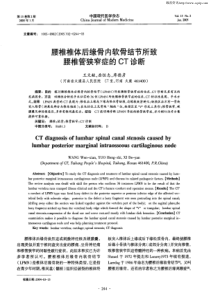 腰椎椎体后缘骨内软骨结节所致腰椎管狭窄症的CT诊断