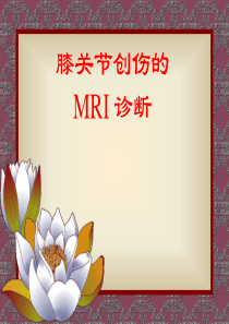 膝关节创伤的MRI 诊断