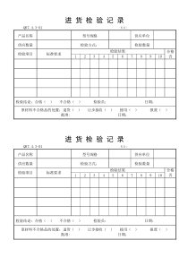 品质部记录表格