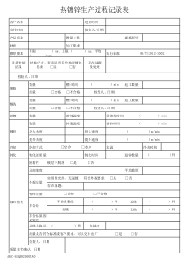 热镀锌生产过程记录表