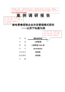 案例调研报告格式要求