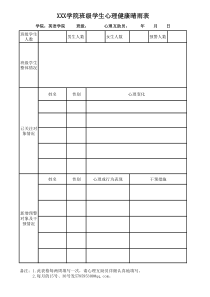 学生心理健康晴雨表