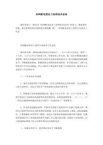 农网配电营业工技师技术总结