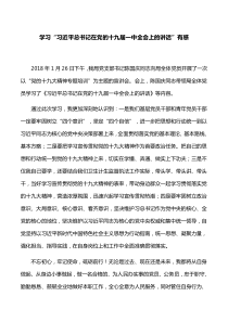 【心得体会】学习“习近平总书记在党的十九届一中全会上的讲话”有感(2篇)