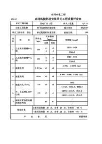 表2.13 启闭机械轨道安装单元工程质量评定表（例表）