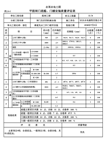 表2.6-1 平面闸门底槛、门楣安装质量评定表（例表）