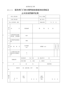 表2.9-3弧形闸门门体支臂两端连接板和抗剪板及