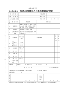 深水质表路22现浇水泥混凝土人行道质量检验评定表