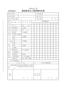 深水质表15旋喷桩单元工程质量评定表