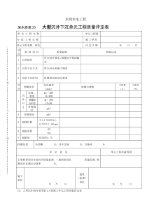 深水质表25大型沉井下沉单元工程质量评定表