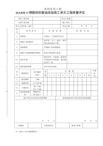 深水质表30钢筋砼防腐蚀涂层施工单元工程质量评定表