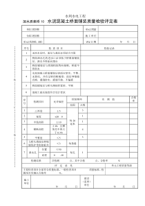 深水质表桥10水泥混凝土桥面铺装质量检验评定表