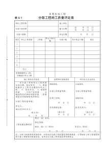 表G-1分部工程施工质量评定表