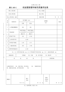 表3.40-1机组管路管件制作质量评定表