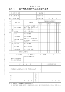 表1.15 振冲地基加固单元工程质量评定表