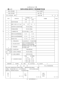 表4.2深井水泵安装单元工程质量评定表