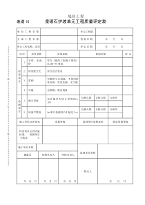 表堤10浆砌石护坡单元工程质量评定表