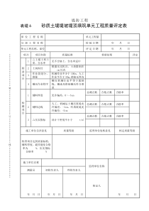 表堤6砂质土堤堤顶填筑单元工程质量评定表